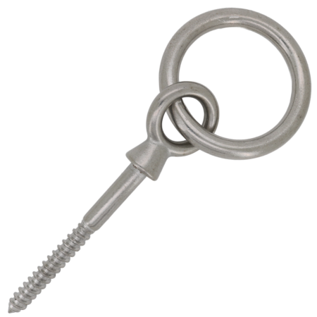 Stainless Steel Eye Bolt with Ring - Wood Screw Thread