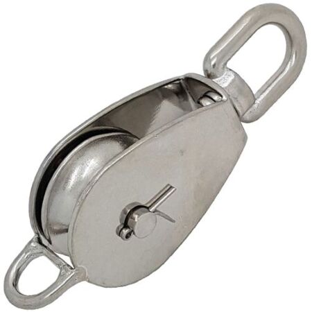 Stainless Steel Swivel Eye Single Wheel Pulleys - Removable Wheel