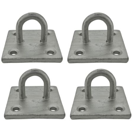 Staple eye plate galvanised garden eyeplate