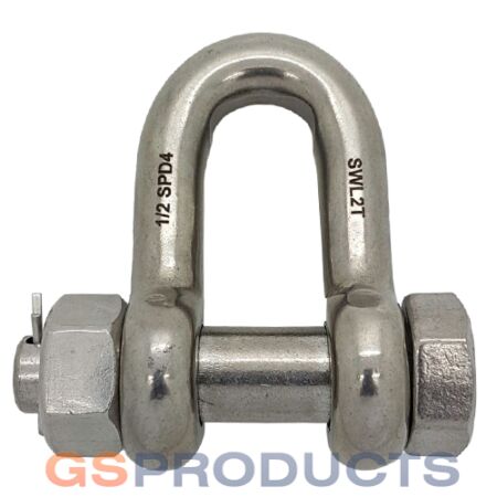 Stainless Steel Dee Shackle with Safety Pin