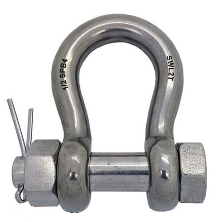 Lifting bow shackle safety pin stainless steel 
