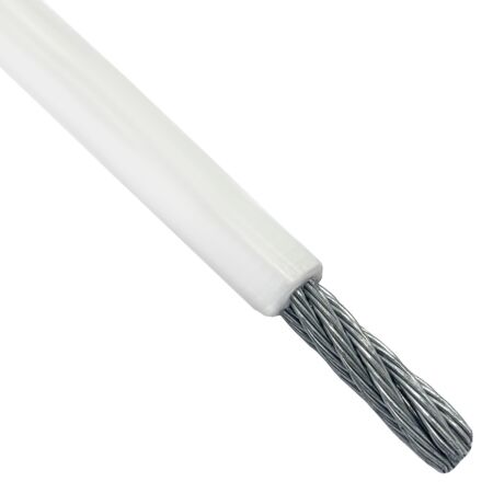 3mm-4mm 7x7 White PVC Stainless Steel Wire Rope - Per Meter