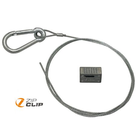 Wire Rope Loop Suspension Hanging System with Snap Hook - Zip-Clip