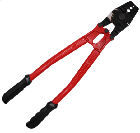 Wire rope crimping swage tool for ferrules 