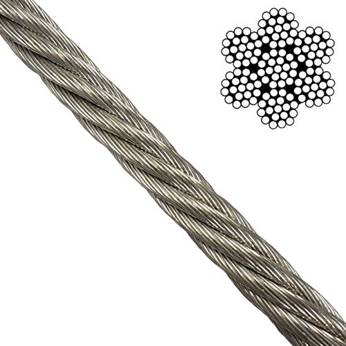 Stainless Steel Wire Rope 7x19 price per Metre 2mm 